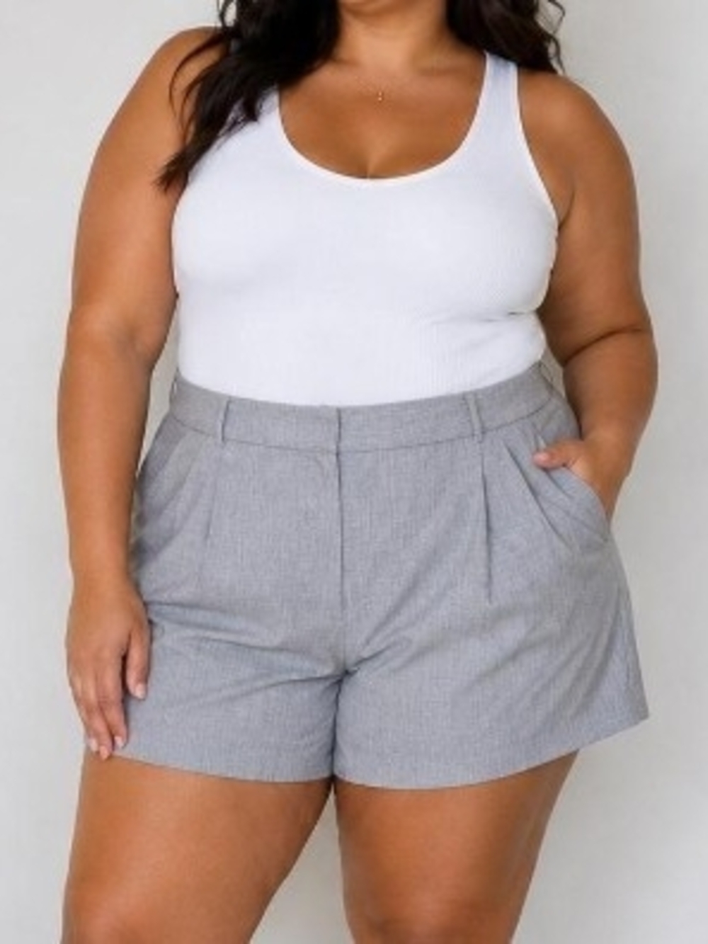 Abercrombie & Fitch Gray Pleated Plus Size Tailored Shorts SZ 35 / 20 NWT